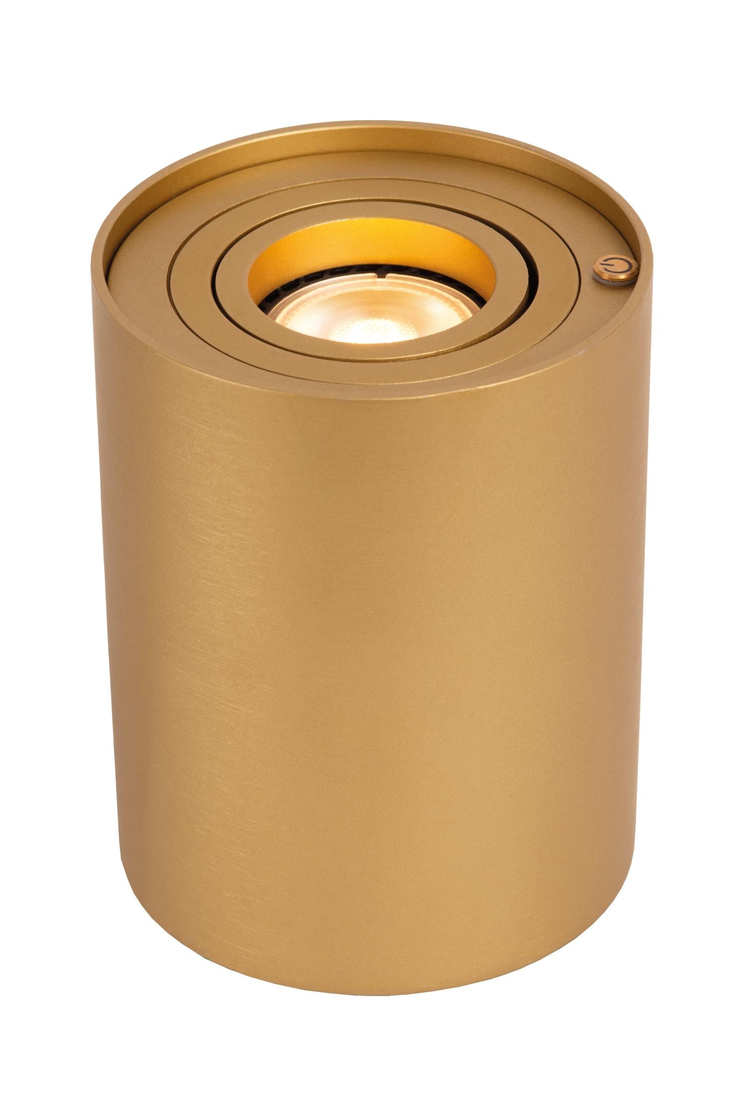 TUBE - Tafellamp - Ø 9,6 cm - LED 3 StepDim - GU10 - 1x5W 2700K - Mat Goud / Messing