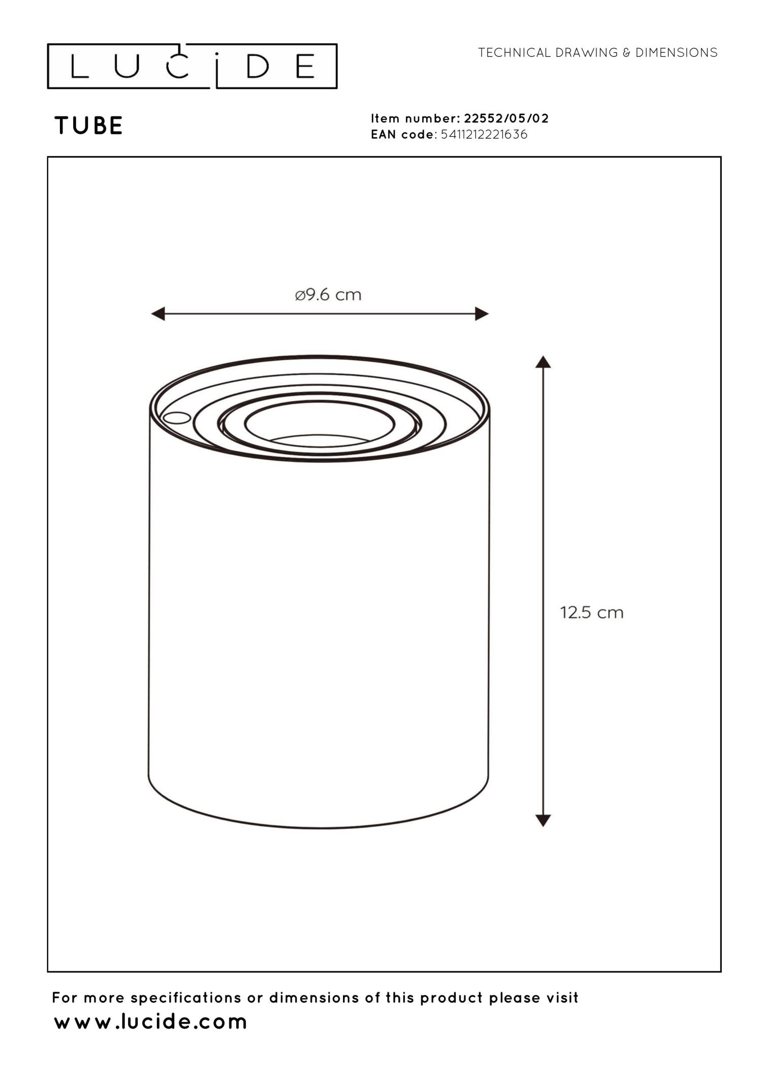 TUBE - Tafellamp - Ø 9,6 cm - LED 3 StepDim - GU10 - 1x5W 2700K - Mat Goud / Messing