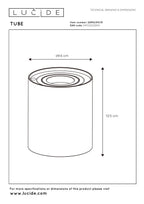 TUBE - Lampe de table - Ø 9,6 cm - LED 3 StepDim - GU10 - 1x5W 2700K - Blanc