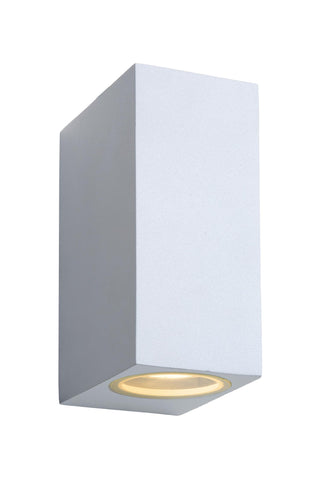 ZORA-LED - Wandspot / Wandlamp Binnen/Buiten - LED Dimb. - GU10 - 2x5W 3000K - IP44 - Wit