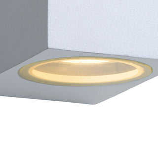 ZORA-LED - Wandspot / Wandlamp Binnen/Buiten - LED Dimb. - GU10 - 2x5W 3000K - IP44 - Wit