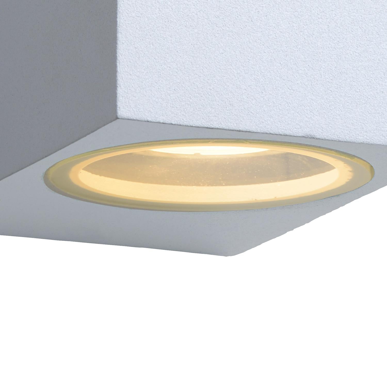 ZORA-LED - Wandspot / Wandlamp Binnen/Buiten - LED Dimb. - GU10 - 2x5W 3000K - IP44 - Wit