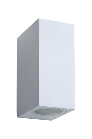 ZORA-LED - Wandspot / Wandlamp Binnen/Buiten - LED Dimb. - GU10 - 2x5W 3000K - IP44 - Wit