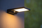 BASIC - Applique murale - Énergie solaire - LED - 1x3W 2700K - IP44 - Détecteur de mouvement et jour/nuit - Noir