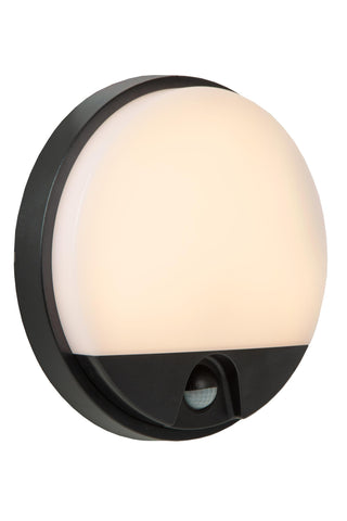 HUPS IR - Wandlamp Binnen/Buiten - Ø 21 cm - LED - 1x10W 3000K - IP54 - Bewegingssensor - Zwart
