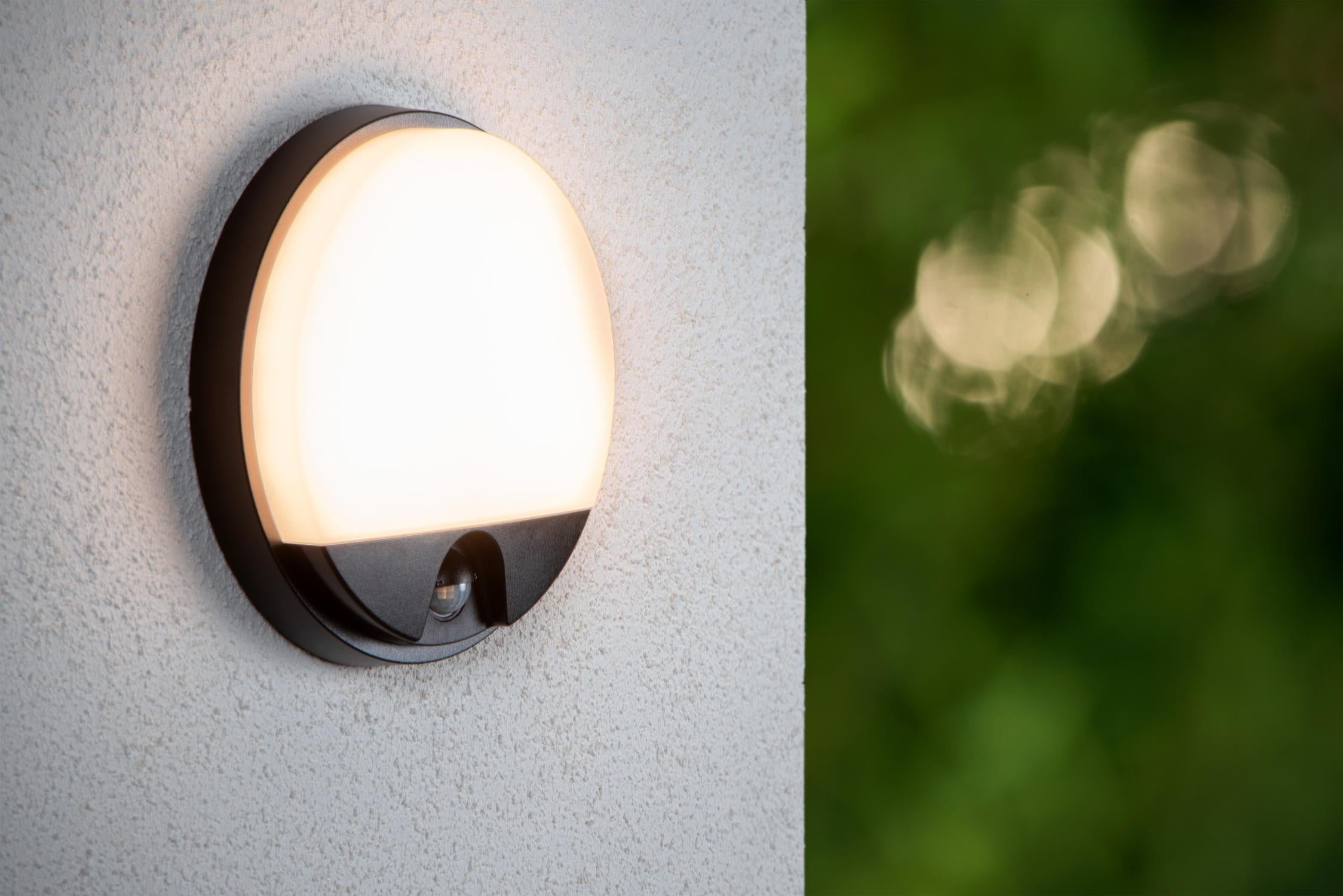 HUPS IR - Wandlamp Binnen/Buiten - Ø 21 cm - LED - 1x10W 3000K - IP54 - Bewegingssensor - Zwart