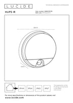 HUPS IR - Wandlamp Binnen/Buiten - Ø 21 cm - LED - 1x10W 3000K - IP54 - Bewegingssensor - Zwart