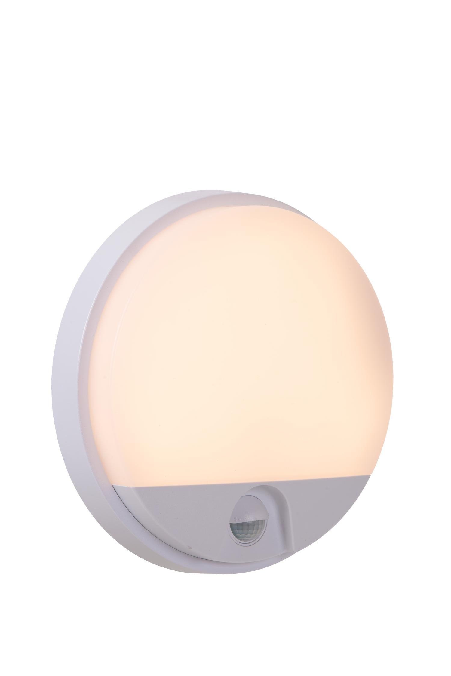 HUPS IR - Wandlamp Binnen/Buiten - Ø 21 cm - LED - 1x10W 3000K - IP54 - Bewegingssensor - Wit