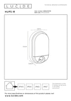 HUPS IR - Wall light Indoor/Outdoor - LED - 1x10W 3000K - IP54 - Motion & day/night sensor - Black