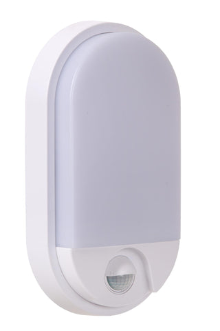 HUPS IR - Applique murale Intérieur/Extérieur - LED - 1x10W 3000K - IP54 - Détecteur de mouvement et jour/nuit - Blanc