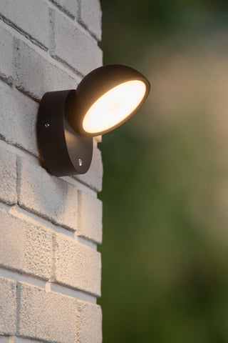 FINN - Applique murale Intérieur/Extérieur - LED - 1x12W 3000K - IP54 - Détecteur jour/nuit - Noir