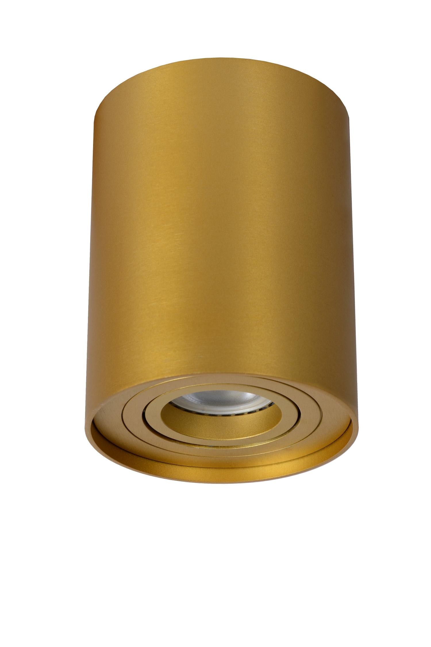 TUBE - Plafondspot - Ø 9,6 cm - 1xGU10 - Mat Goud / Messing