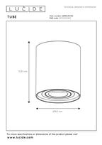 TUBE - Plafondspot - Ø 9,6 cm - 1xGU10 - Mat Goud / Messing