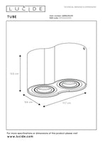 TUBE - Plafondspot - 2xGU10 - Wit