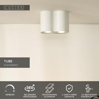 TUBE - Plafondspot - 2xGU10 - Wit