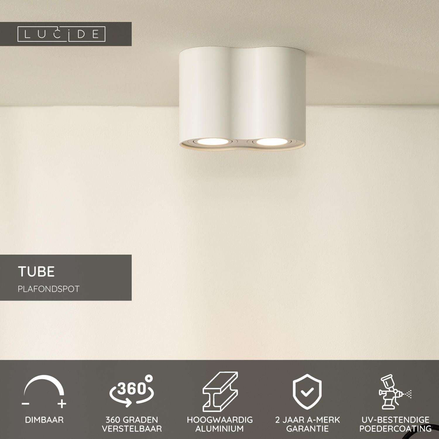TUBE - Plafondspot - 2xGU10 - Wit