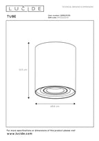 TUBE - Plafondspot - Ø 9,6 cm - 1xGU10 - Zwart