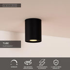 TUBE - Plafondspot - Ø 9,6 cm - 1xGU10 - Zwart