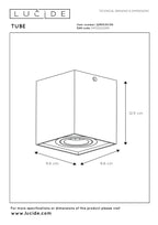 TUBE - Spot plafonnier - 1xGU10 - Noir