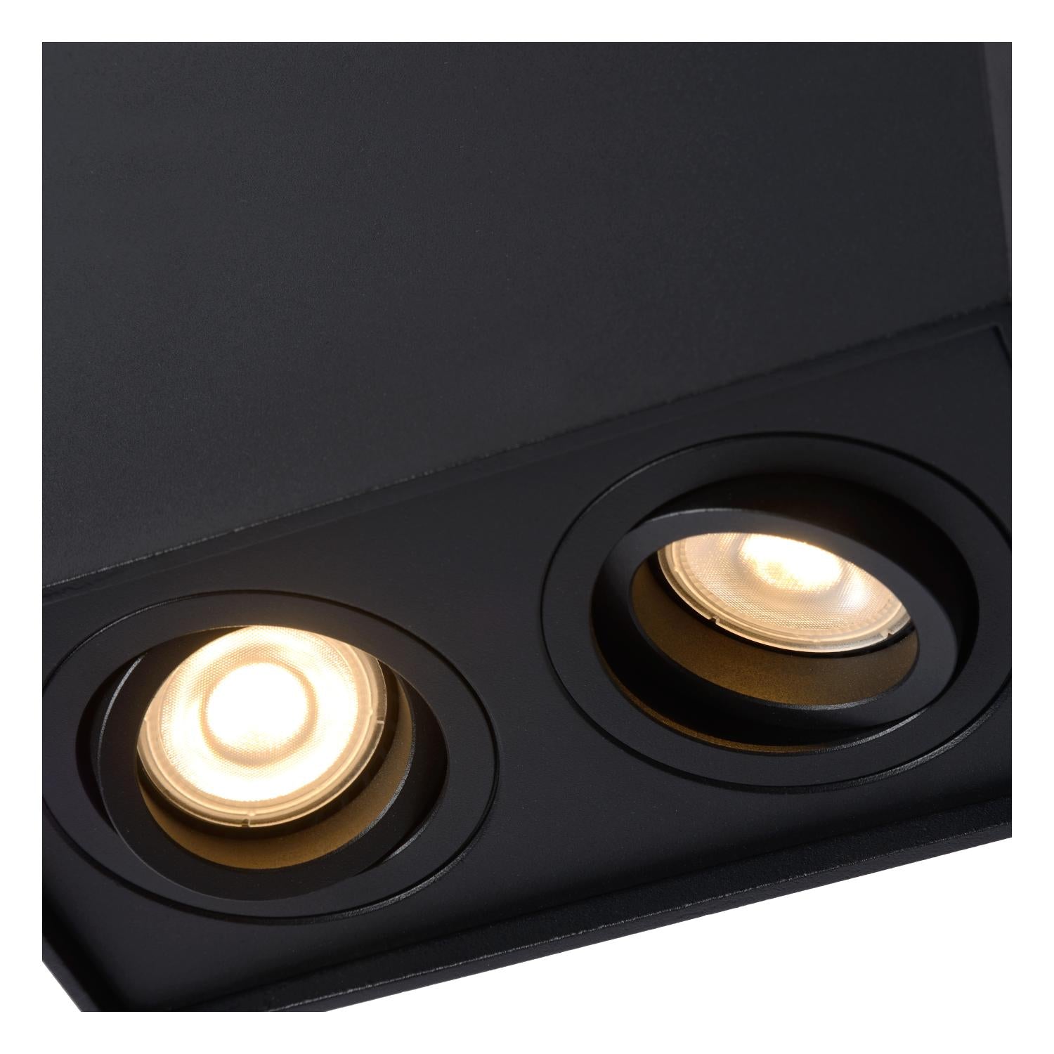 TUBE - Spot plafonnier - 2xGU10 - Noir
