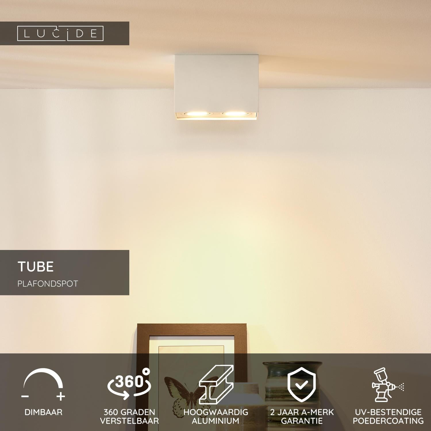 TUBE - Ceiling spot - 2xGU10 - White