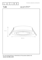 TUBE - Spot encastré - Ø 9,2 cm - 1xGU10 - Noir