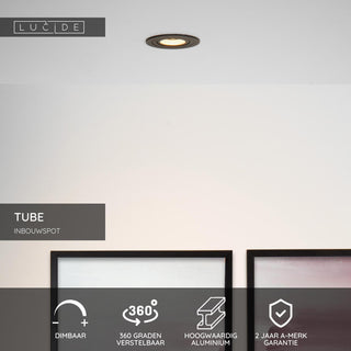 TUBE - Spot encastré - Ø 9,2 cm - 1xGU10 - Noir