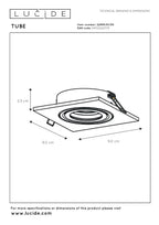 TUBE - Inbouwspot - 1xGU10 - Zwart