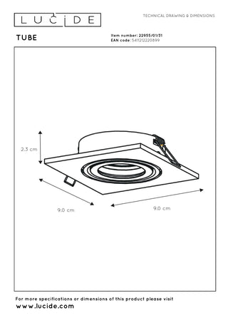 TUBE - Inbouwspot - 1xGU10 - Wit