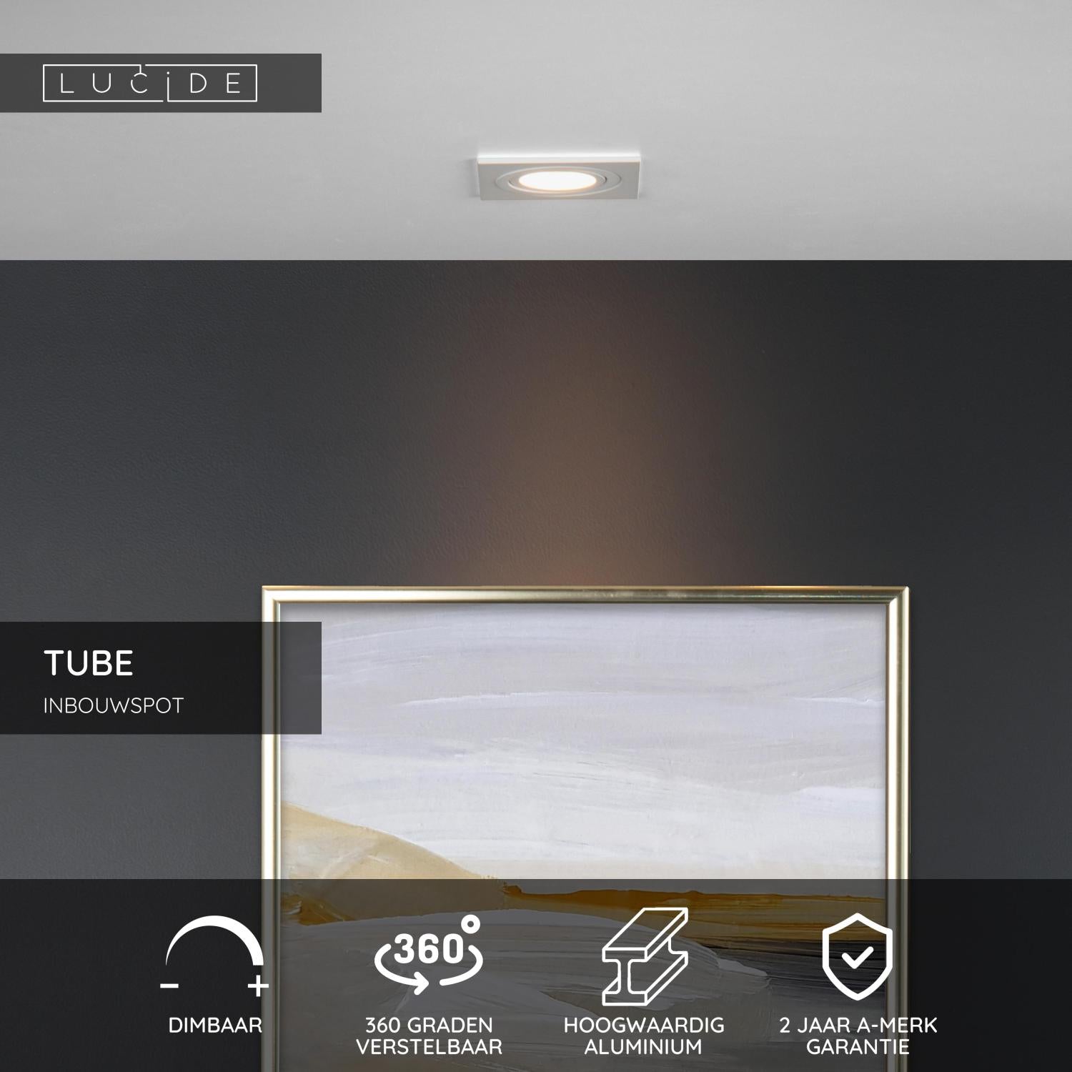 TUBE - Inbouwspot - 1xGU10 - Wit