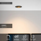EMBED - Inbouwspot - Ø 9,1 cm - 1xGU10 - Zwart
