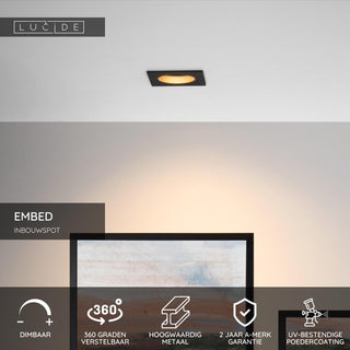 EMBED - Inbouwspot - 1xGU10 - Zwart