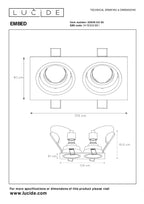EMBED - Spot encastré - 2xGU10 - Noir
