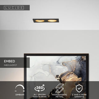 EMBED - Spot encastré - 2xGU10 - Noir