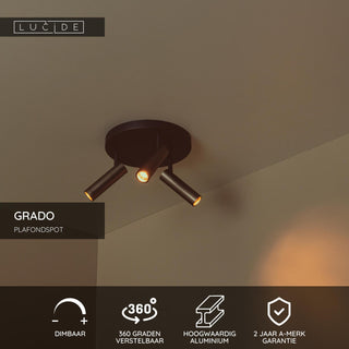 GRADO - Plafondspot - Ø 25 cm - 3xGU10 (MR11) - Grijs ijzer