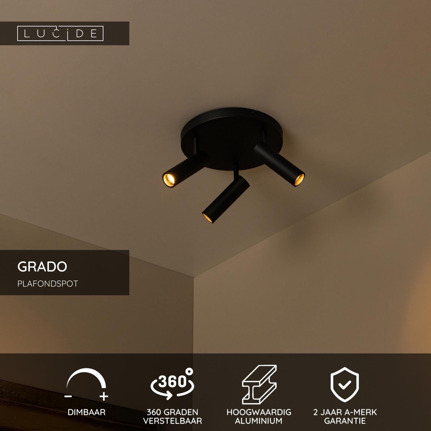 GRADO - Ceiling spot - Ø 25 cm - 3xGU10 (MR11) - Black
