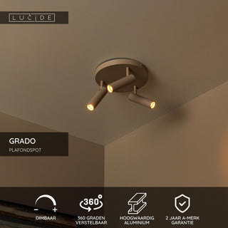 GRADO - Spot plafonnier - Ø 25 cm - 3xGU10 (MR11) - Taupe