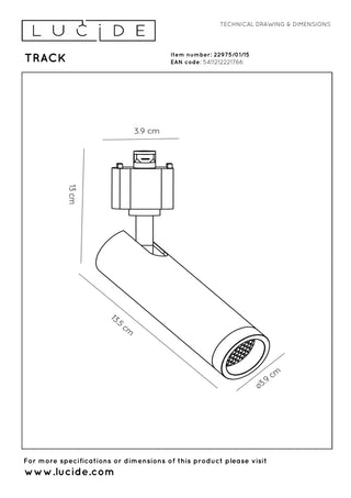 TRACK GRADO Rail spot - 1-phase Rail system / Track lighting - 1xGU10(MR11) -Iron grey (Extension)