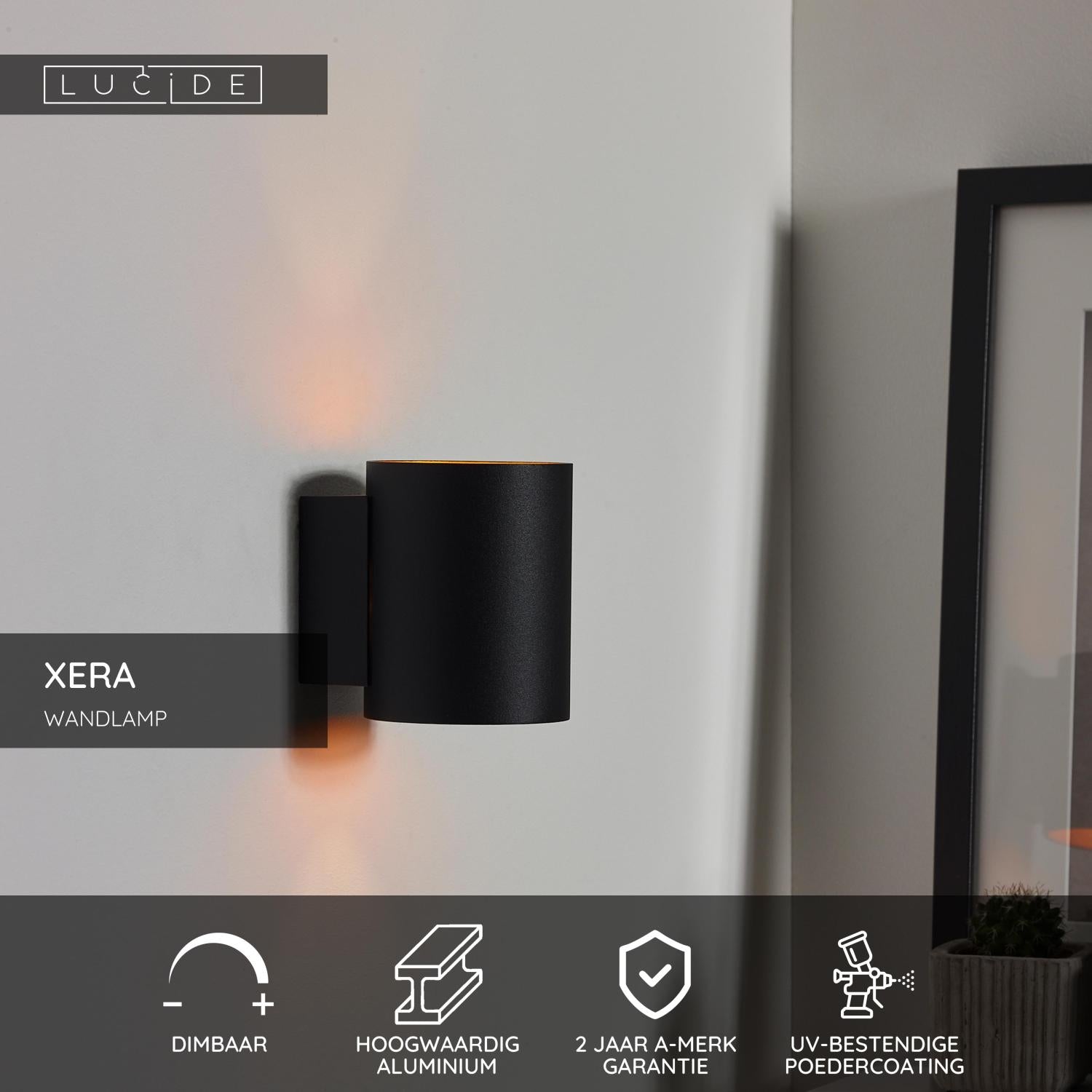 XERA - Wandlamp - Ø 8 cm - 1xG9 - Zwart
