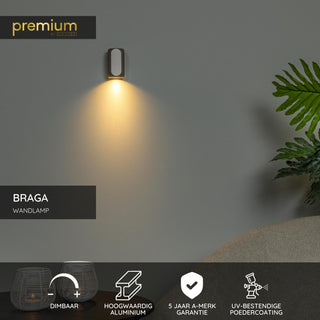 BRAGA - Wandlamp - 1xGU10 - Koffie