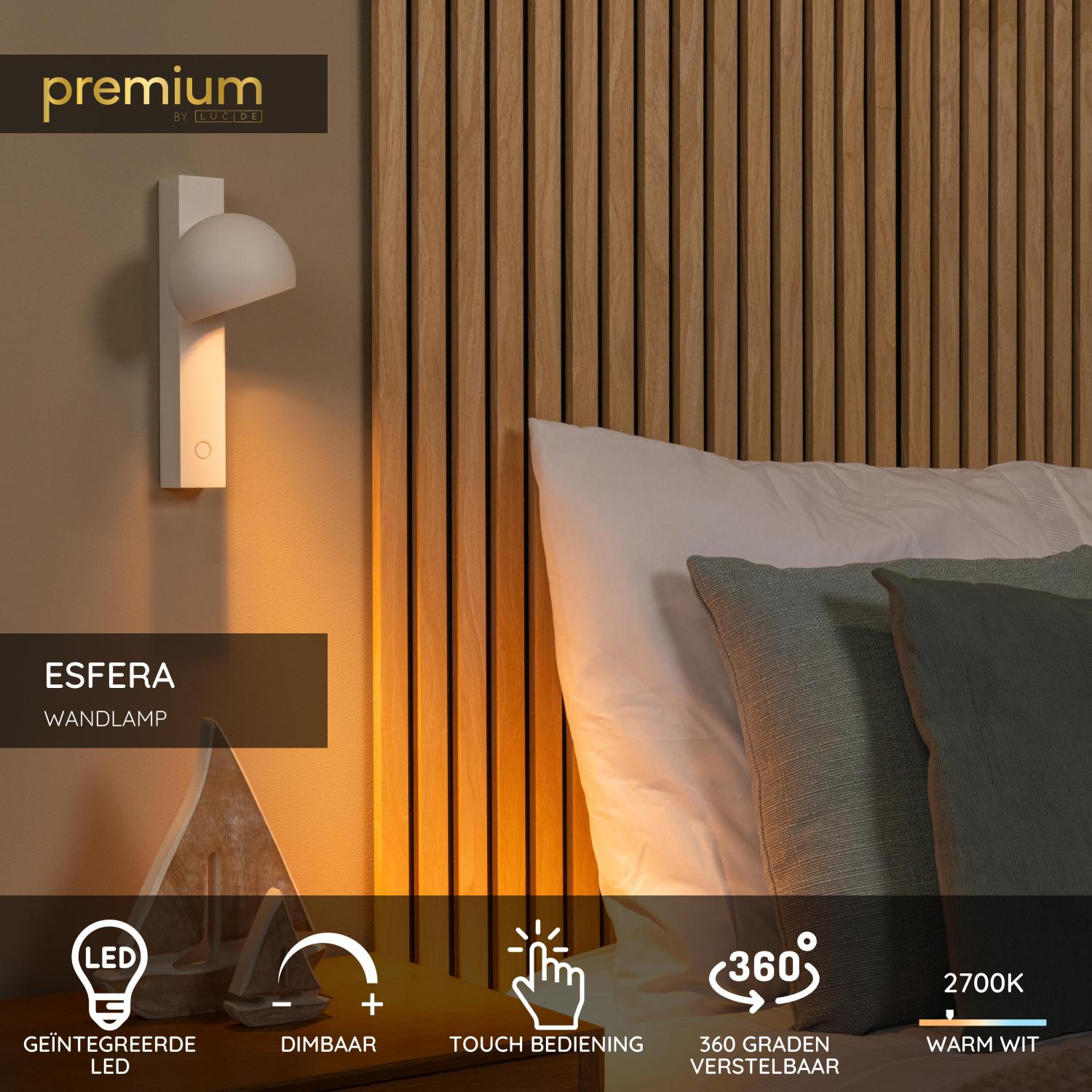 ESFERA - Wandlamp - LED Dimb. - 1x9W 2700K - Wit