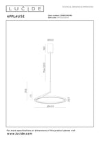 APPLAUSE - Pendant light - Ø 60 cm - LED Dimmable - CCT - 1x32W 2700K/4000K - Hand motion sensor - Coffee