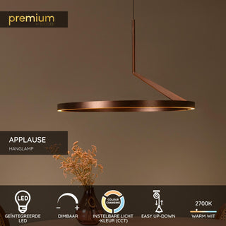 APPLAUSE - Pendant light - Ø 60 cm - LED Dimmable - CCT - 1x32W 2700K/4000K - Hand motion sensor - Coffee