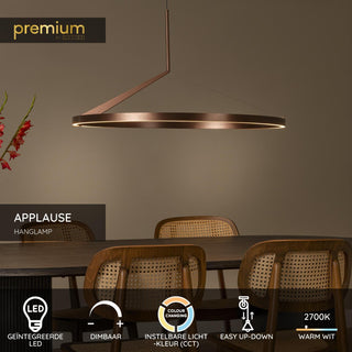 APPLAUSE - Pendant light - Ø 80 cm - LED Dimmable - CCT - 1x50W 2700K/4000K - Hand motion sensor - Coffee
