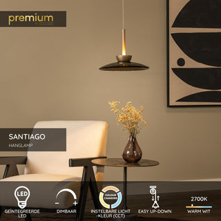 SANTIAGO - Hanglamp - Ø 32 cm - LED Dimb. - CCT - 1x16W 2700K/4000K - Amber