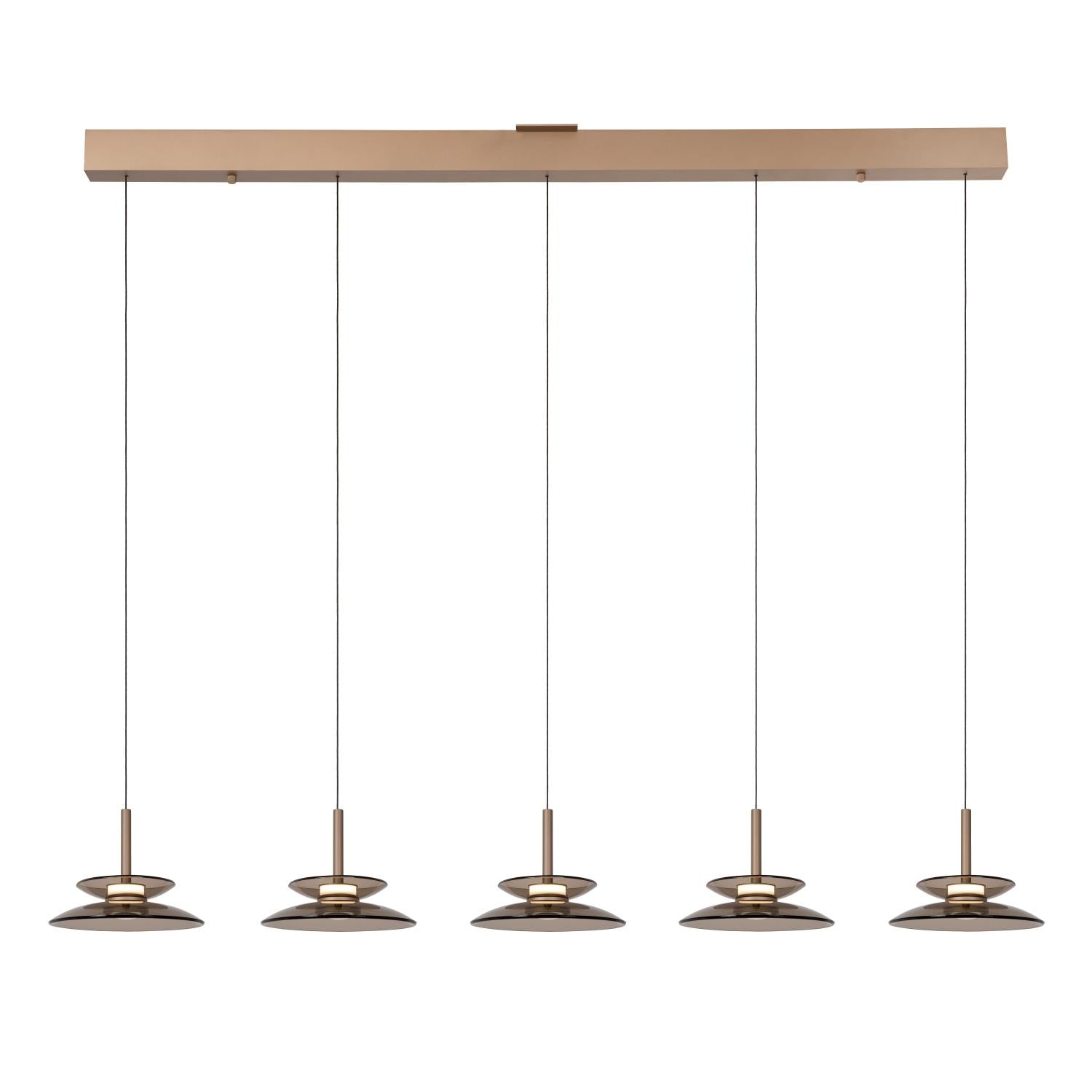 SANTIAGO - Suspension - LED Dimmable - CCT - 5x10W 2700K/4000K - Ambre