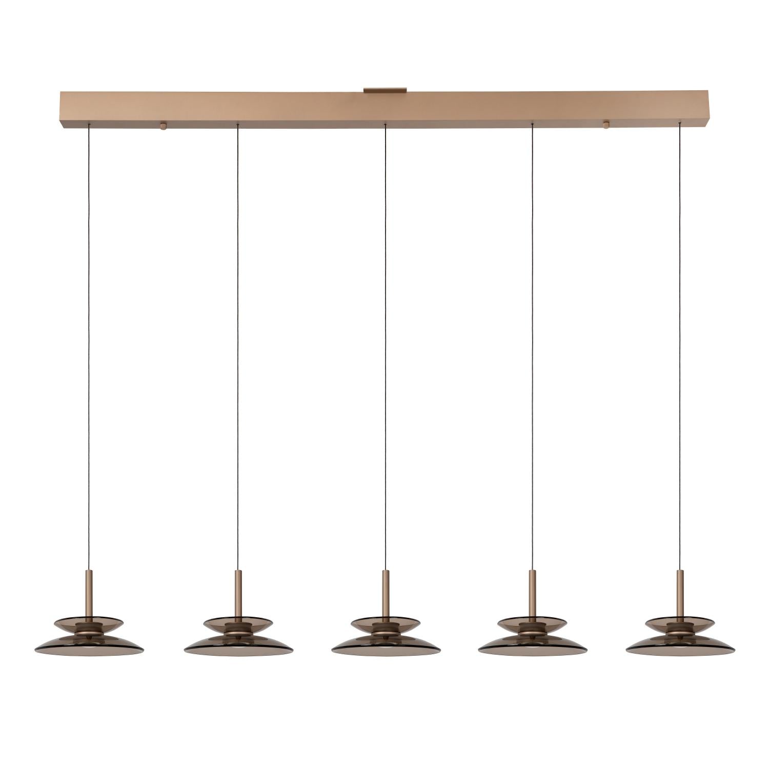 SANTIAGO - Suspension - LED Dimmable - CCT - 5x10W 2700K/4000K - Ambre