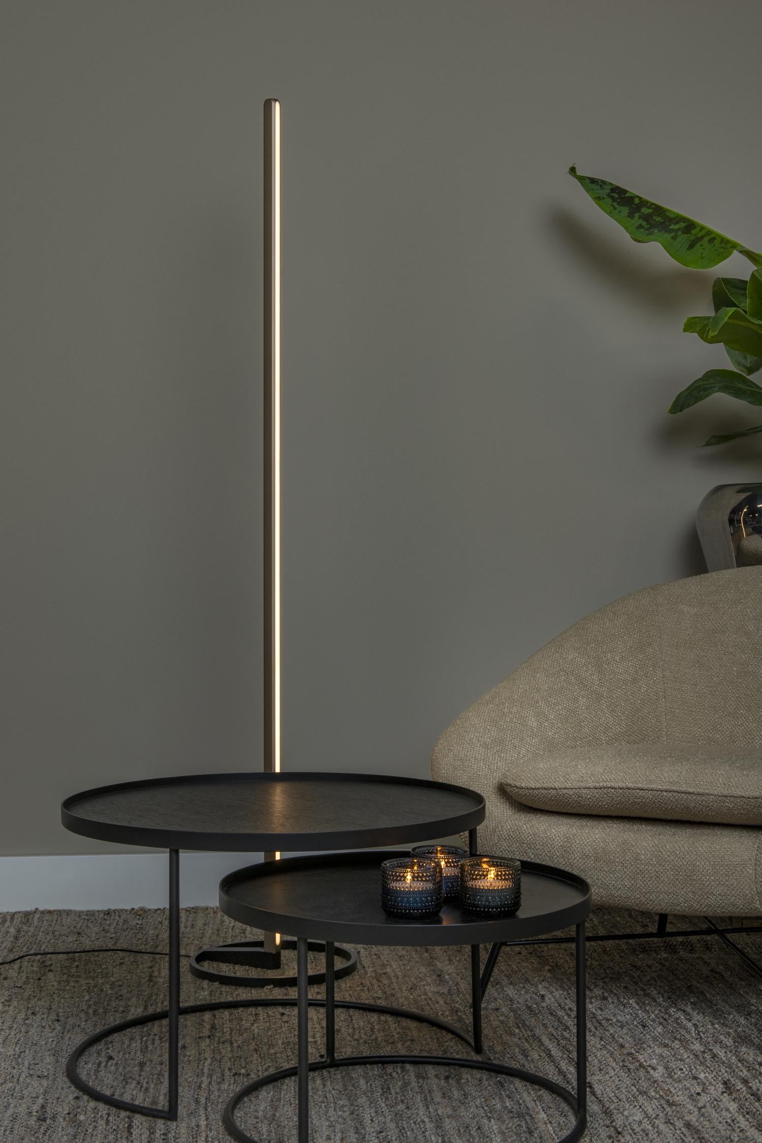 BRAGA - Vloerlamp - Ø 30 cm - LED Dimb. - CCT - 1x22W 2700K/4000K - Koffie