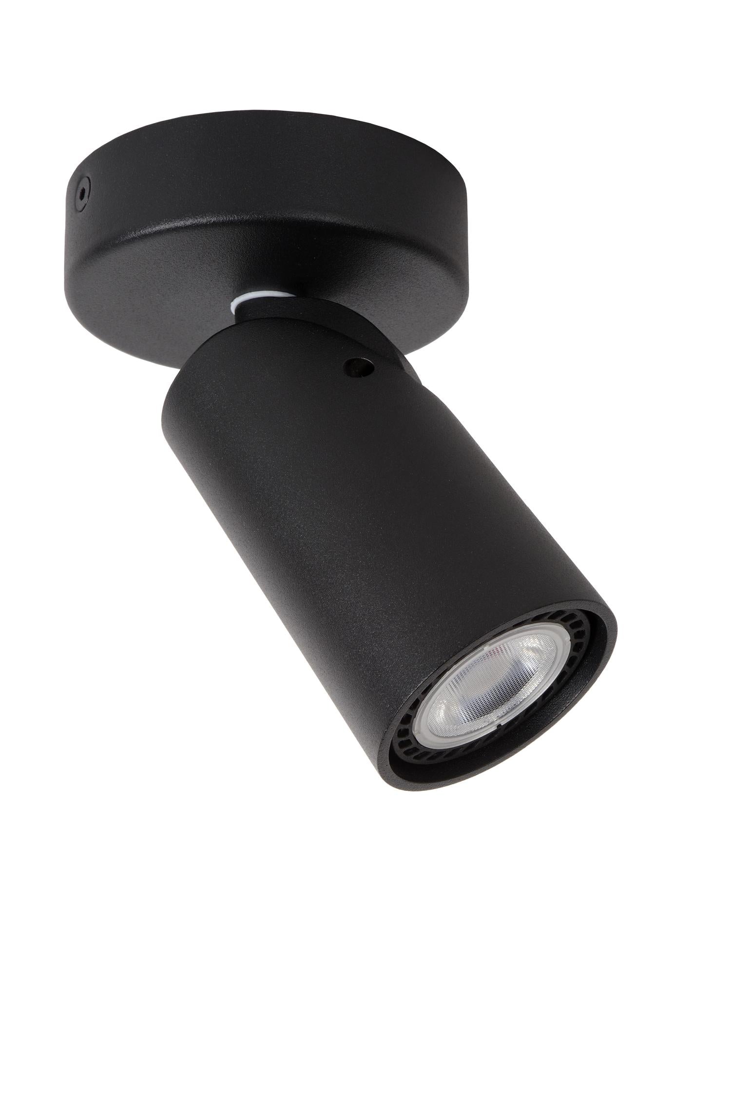 XYRUS - Plafondspot - Ø 9 cm - LED Dim to warm - GU10 - 1x5W 2200K/3000K - Zwart