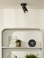 XYRUS - Plafondspot - Ø 9 cm - LED Dim to warm - GU10 - 1x5W 2200K/3000K - Zwart